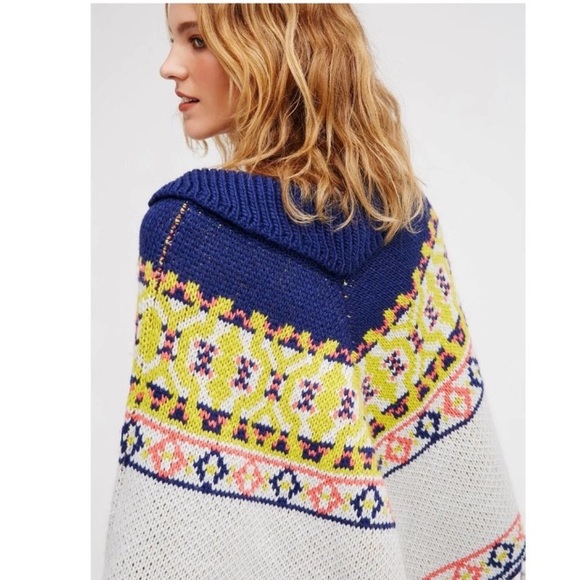Free People High Life Fair Isle Poncho Sweater - Picture 5 of 5
